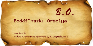 Bodánszky Orsolya névjegykártya