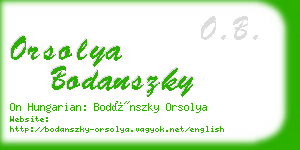 orsolya bodanszky business card